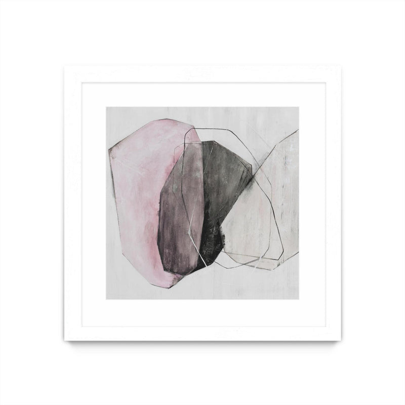 "Tickled With Pink" Matted and Framed White 36x36 Wall Art