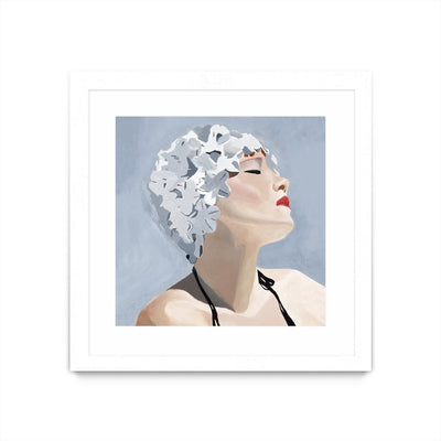 "Getting My Tan On" Matted and Framed White 36x36 Wall Art