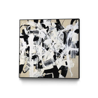 "Talking Out Of Both Sides" Canvas Framed Black 20x20 Wall Art