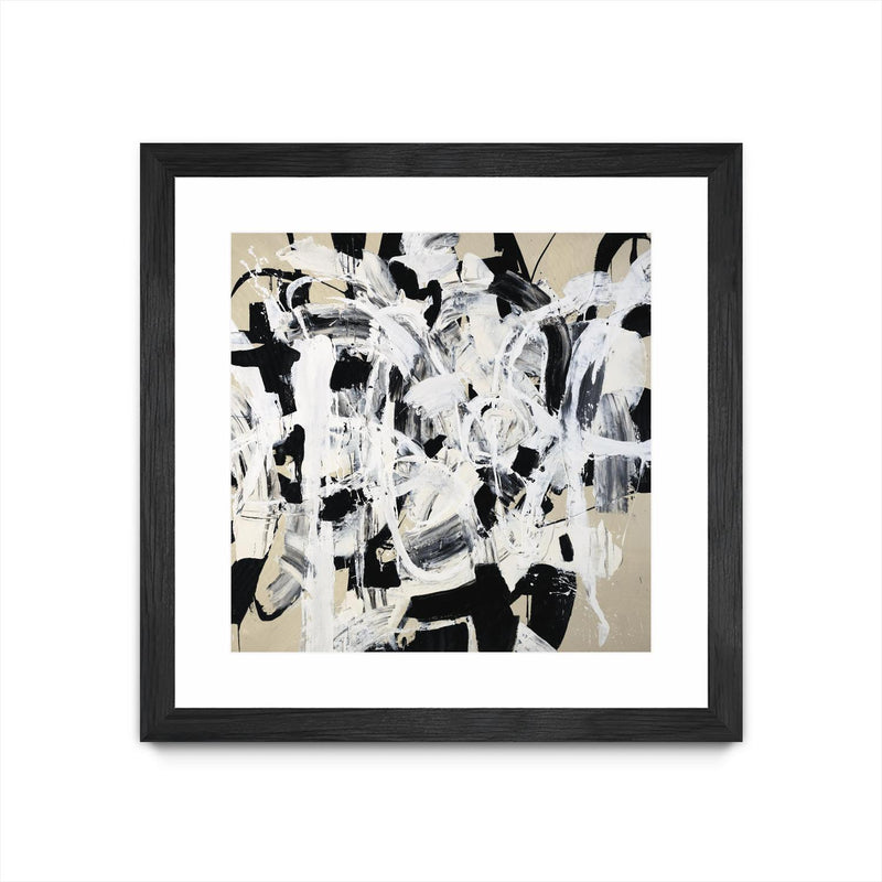 "Talking Out Of Both Sides" Matted and Framed Black 30x30 Wall Art