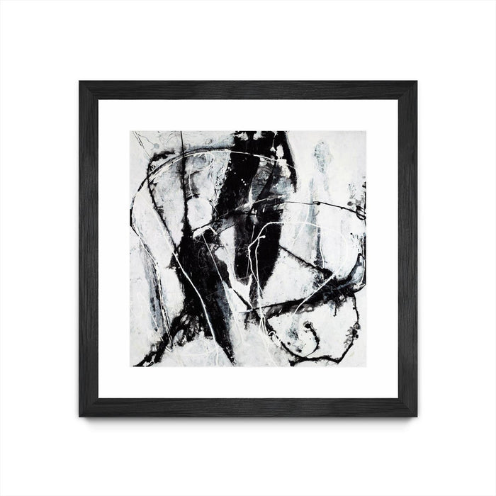 \"Polar Opposition\" Matted and Framed Black 36x36 Wall Art