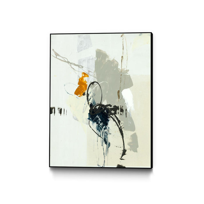 \"Outburst V\" Canvas Framed Black 18x24 Wall Art