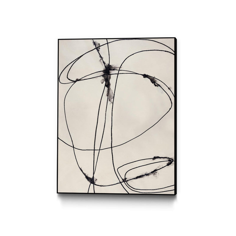 "Tangled Ties" Canvas Framed Black 24x32 Wall Art