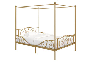 Atwater Living Whimsical Full Metal Canopy Bed - Gold