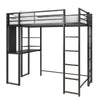 Dorel Home Atwater Living Alix Twin Metal Loft Bed with Desk - Black