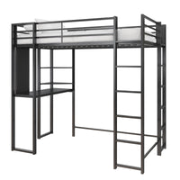 Dorel Home Atwater Living Alix Twin Metal Loft Bed with Desk - Black