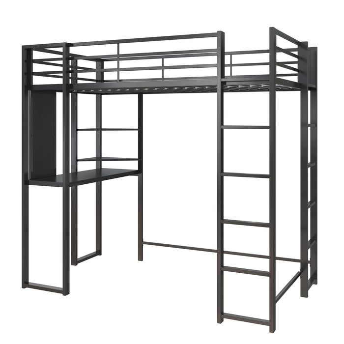 Dorel Home Atwater Living Alix Twin Metal Loft Bed with Desk - Black