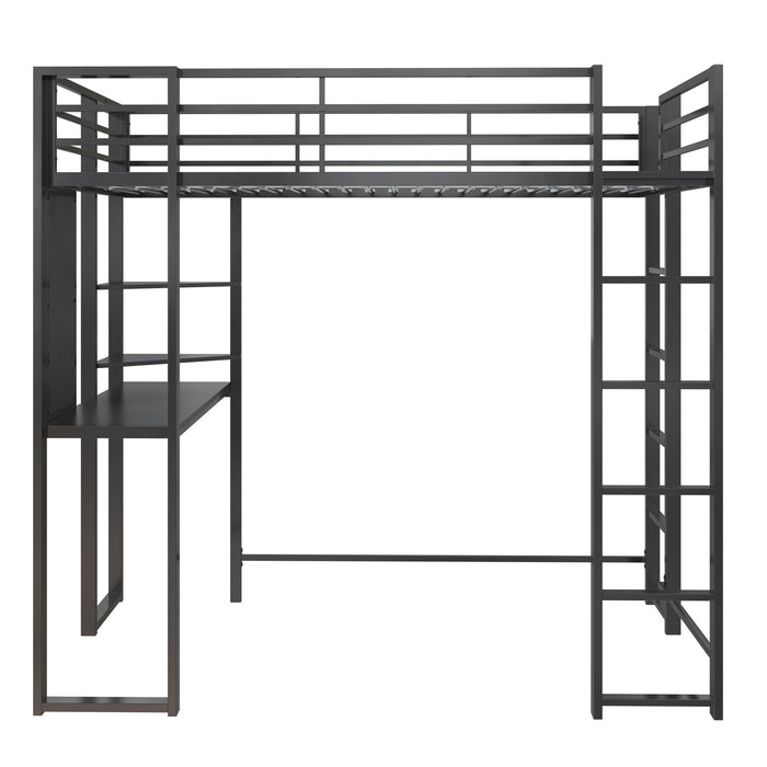 Dorel Home Atwater Living Alix Twin Metal Loft Bed with Desk - Black