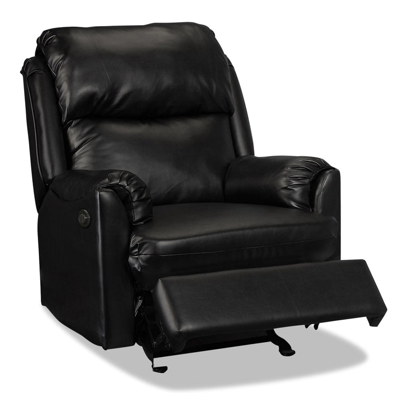 Drogba Faux Leather Power Recliner - Black - Contemporary style Chair in Black