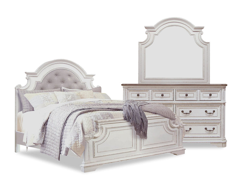 Grace 5-Piece Queen Bedroom Package – Antique White - {Country} style Bedroom Package in Antique White {Poplar}