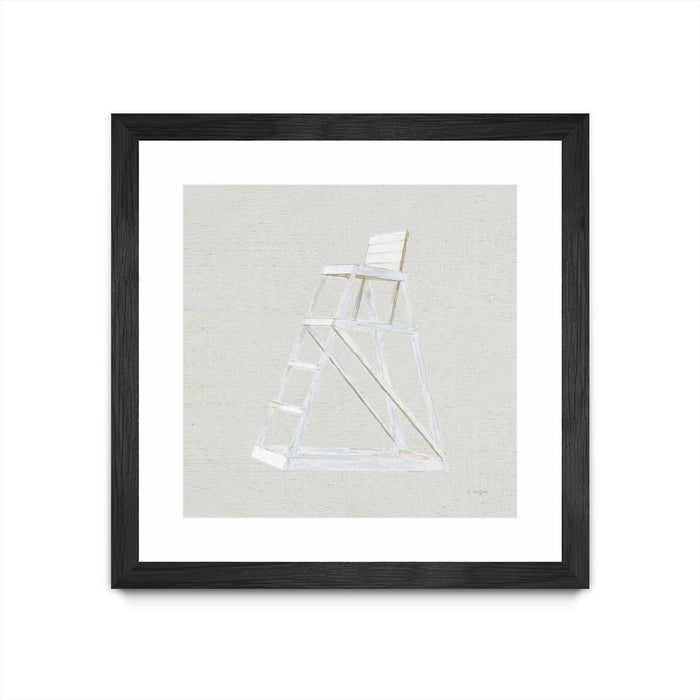 \"Serene Seaside Ii Tan\" Matted and Framed Black 30x30 Wall Art