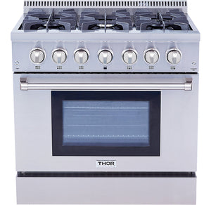 Thor Kitchen 5.2 Cu. Ft. Freestanding Dual Fuel Range - HRD3606U-SS