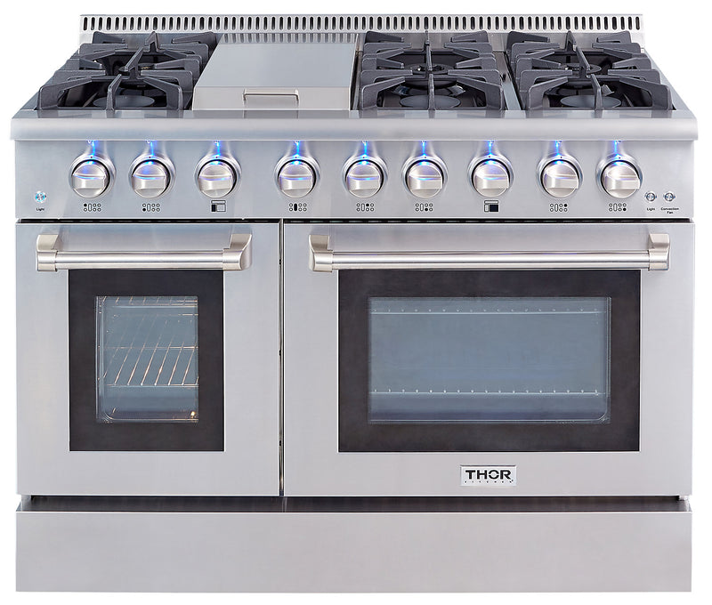 Thor Kitchen 6.7 Cu. Ft. Double-Oven Freestanding Gas Range - HRG4808U-SS