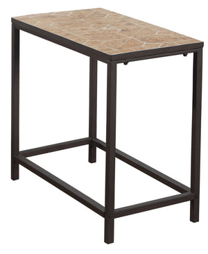 Terracotta Tile Top and Hammered Brown Accent Table