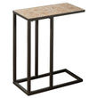 Terracotta Tile Top and Hammered Brown Accent Table