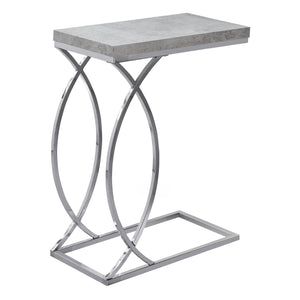 Grey Cement with Chrome Metal Accent Table