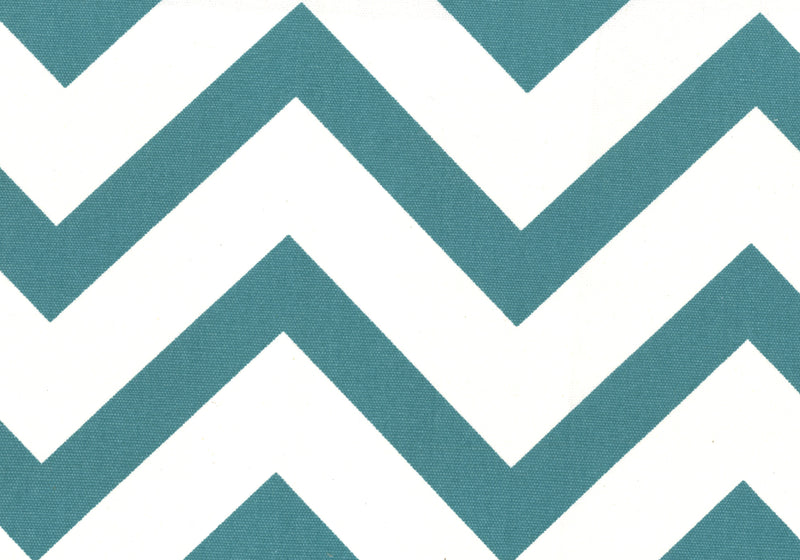 Teal Chevron Fabric and Chrome Metal Accent Chair