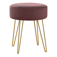 Plum Fabric and Gold Ottoman