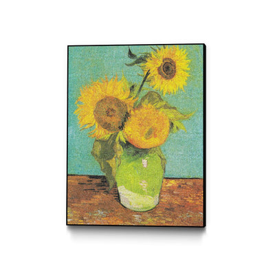 "Three Sunflowers In A Vase, 1888" Canvas Framed Black 24x32 Wall Art
