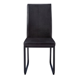 2pcs Black Leather-look Black Dining Chair