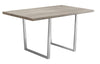 Dark Taupe Chrome Metal Dining Table