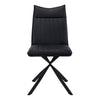 Set Of 2 Black Leather-look Black Metal Dining Chair