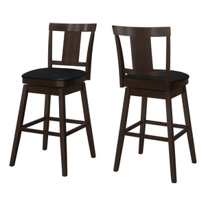 Black Leather-Look Bar Stool - Set of 2