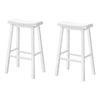 White Saddle Seat Bar Stool - Set of 2