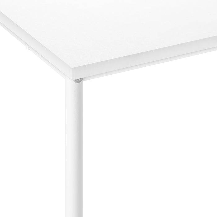 White Narrow Metal Side Table