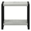 Grey Black Metal 2-Tier Narrow Accent Table