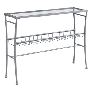 Silver tempered Glass Hall Console Accent Table