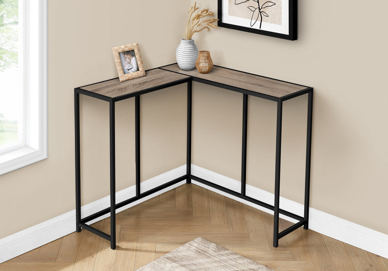 Dark Taupe Wood-look Black Console Table