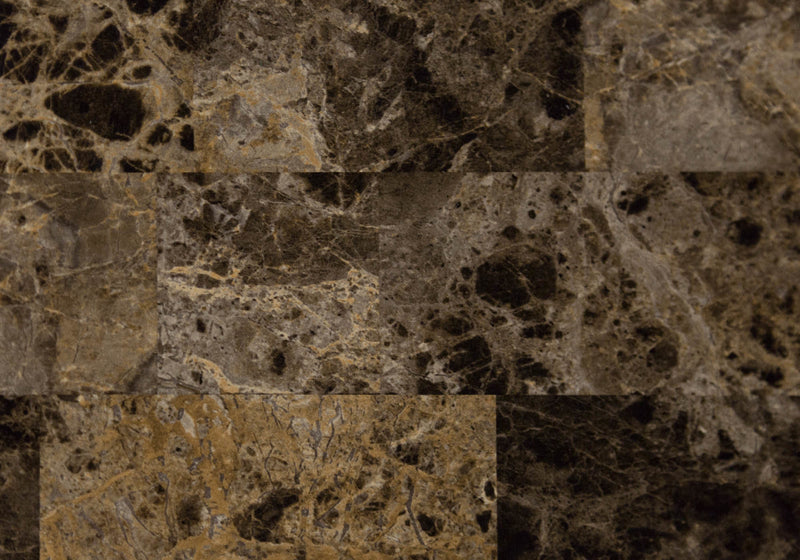 Espresso Marble Metal Home Bar