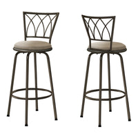 Swivel Dark Coffee Metal Bar Stool - Set of 2