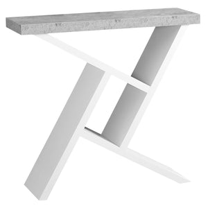 White Cement-look Hall Console Accent Table
