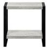 Grey Reclaimed Wood-look Black Metal Side Table