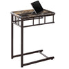 Espresso Marble Bronze Metal Accent Table