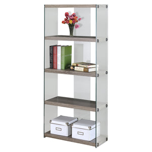 Dark Taupe with Tempered Glass Bookcase