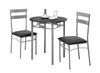 3pcs Set Black Silver Metal Dining Set