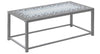 Grey Blue Tile Top Hammered Silver Coffee Table