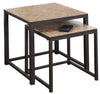 2pcs Set Terracotta Tile Top Brown Nesting Table