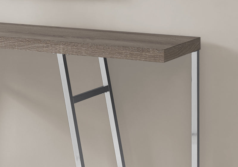 Dark Taupe Chrome Metal Accent Table