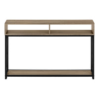 Taupe Black Metal Hall Console Accent Table