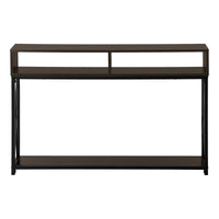 Espresso Black Metal Hall Console Accent Table