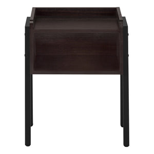 Espresso Black Metal Side Table