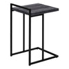 Black Reclaimed Wood-look Black Metal Side Table