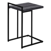 Black Reclaimed Wood-look Black Metal Side Table