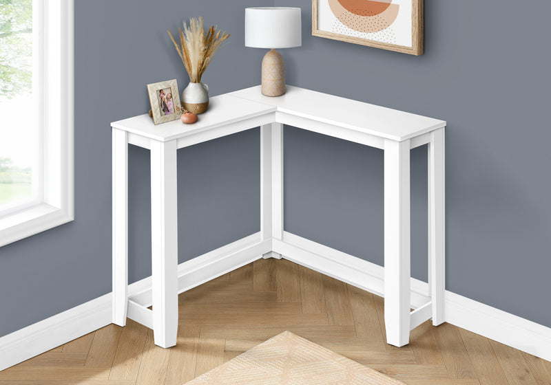 White Corner Console Accent Table