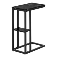 Black Marble-look black Metal Side Table