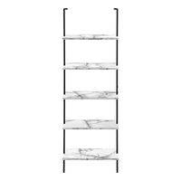 White Marble-look Bookcase